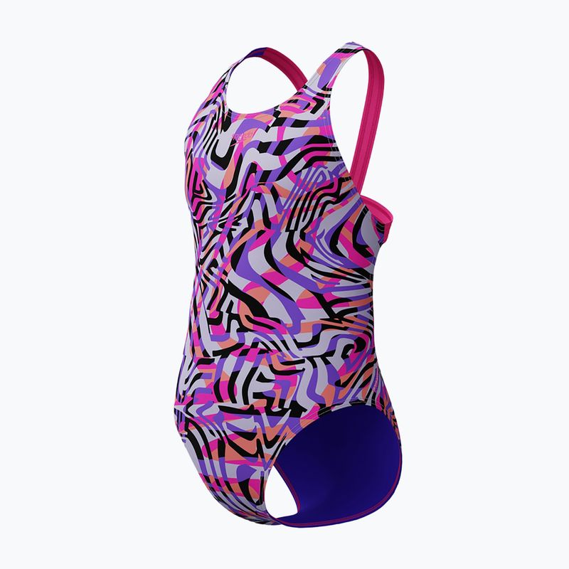 Strój pływacki jednoczęściowy dziecięcy Speedo Digital Allover Leaderback flare pink 3