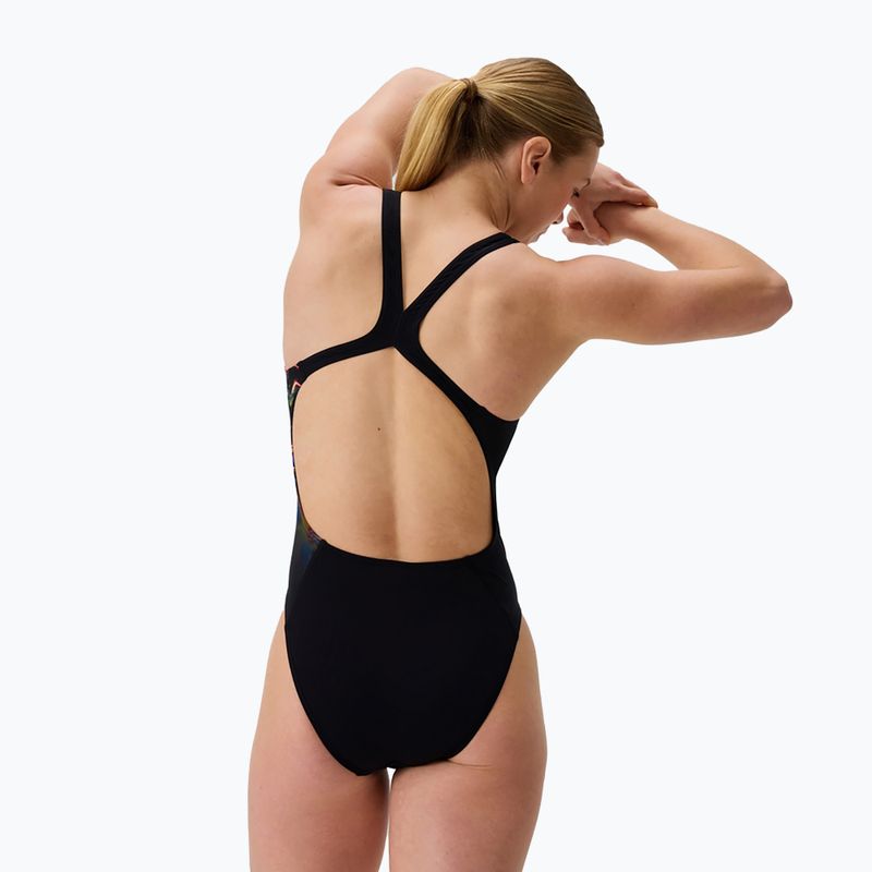 Strój pływacki jednoczęściowy Speedo Placement Printed Powerback static volta/anthracite 2