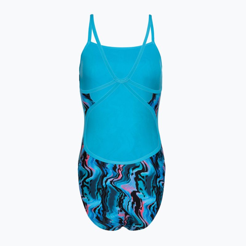 Strój pływacki jednoczęściowy damski Speedo Printed Web Back canyon ombre/black 2
