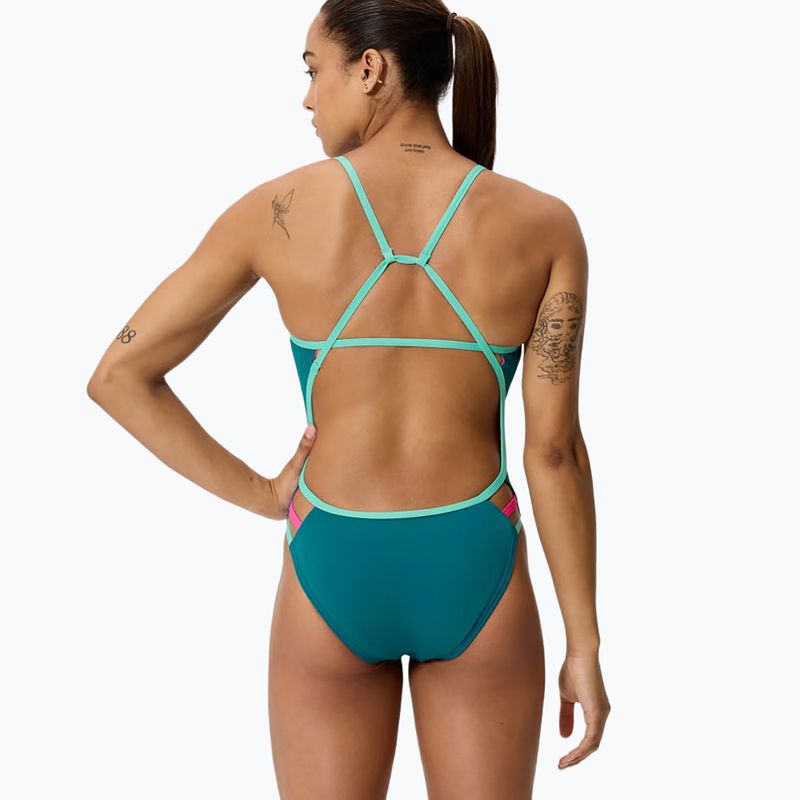 Strój pływacki jednoczęściowy damski Speedo Solid Tri peacock 2