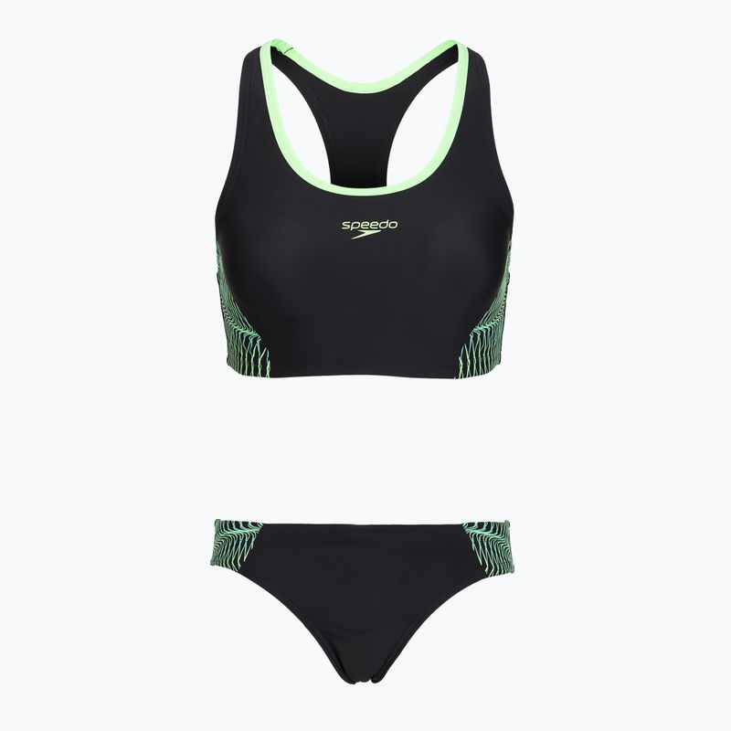 Strój kąpielowy dwuczęściowy damski Speedo Placement Raceback 2pc anthracite/clover