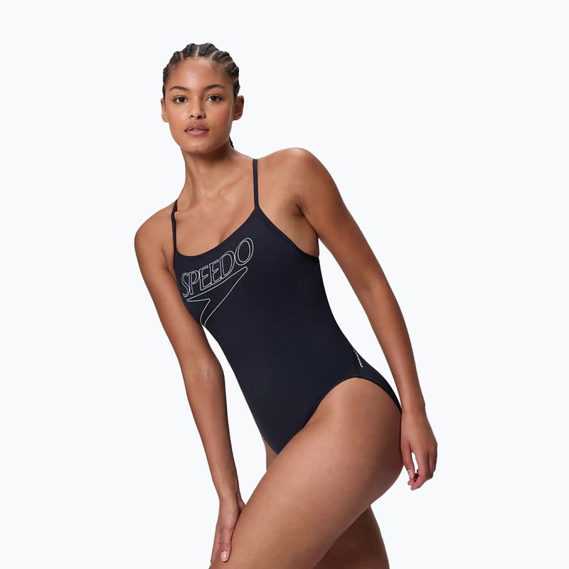 Strój pływacki jednoczęściowy damski Speedo Endurance+ Logo Thin Strap anthracite 3