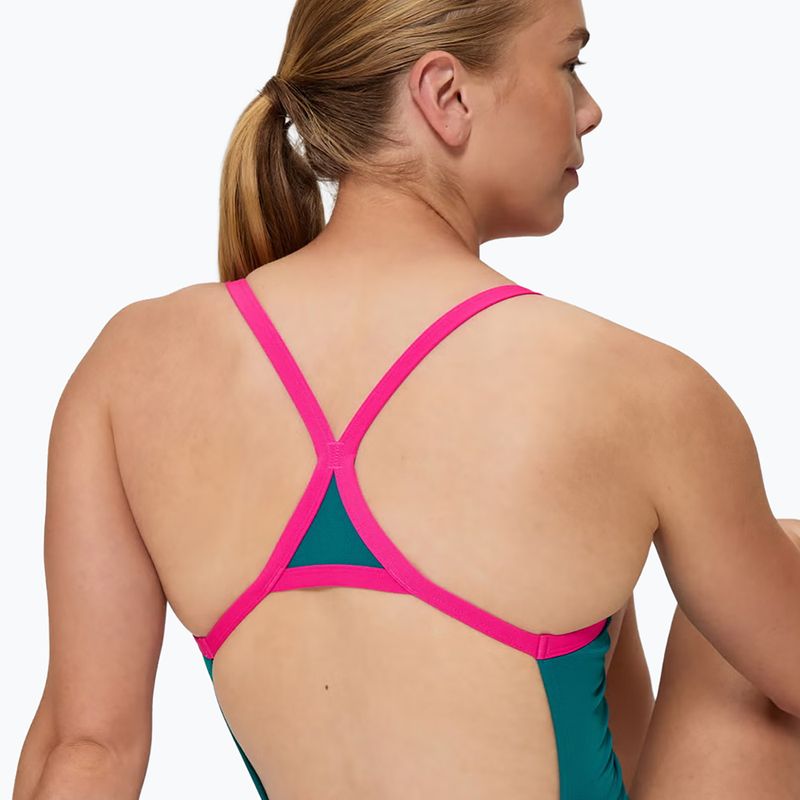 Strój pływacki jednoczęściowy damski Speedo Solid Turnback peacock 4