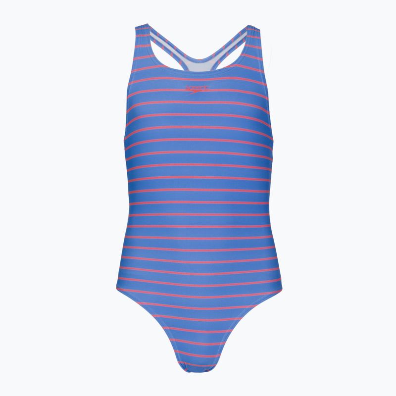 Strój kąpielowy jednoczęściowy dziecięcy Speedo Stripe Print Medalist periwinkle blue