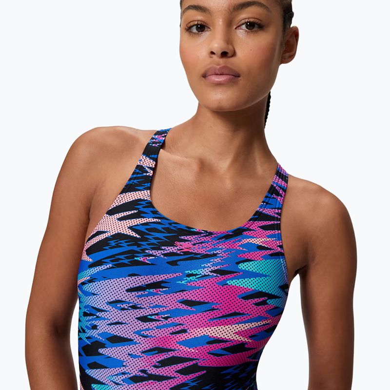 Strój pływacki jednoczęściowy damski Speedo Hyperboom Print Medalist anthracite 4