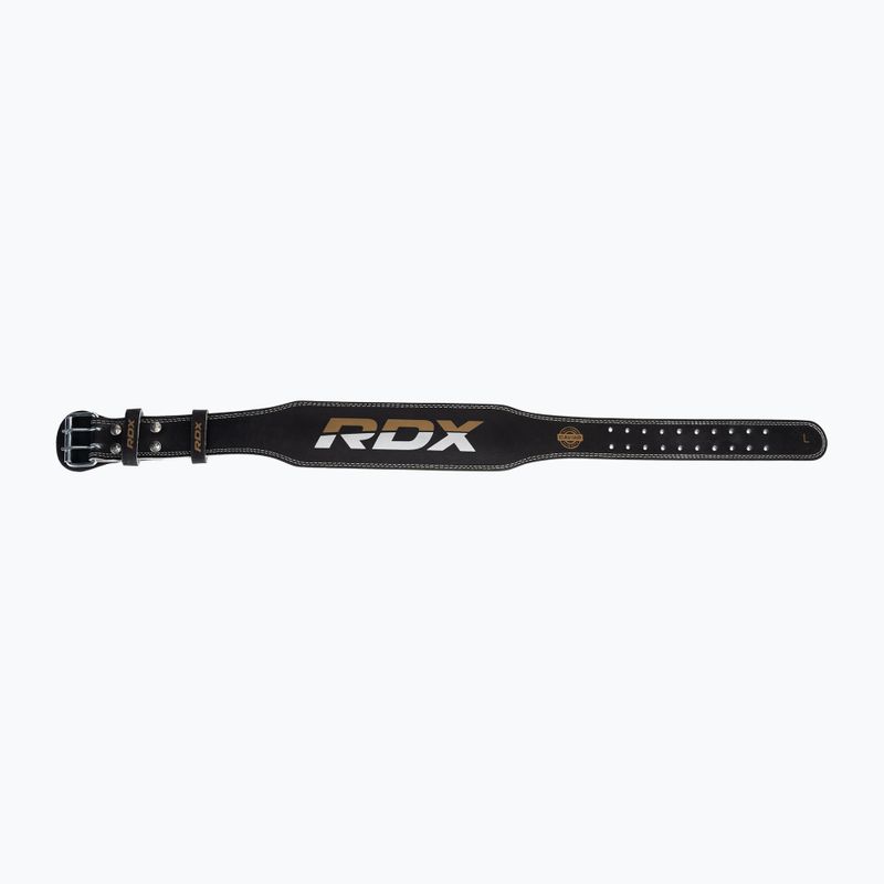 Pas do podnoszenia ciężarów RDX Belt 4" Leather black/gold 4