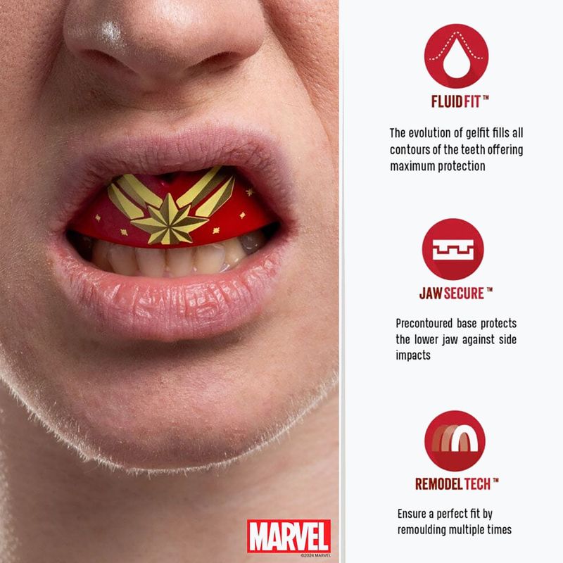 Ochraniacz szczęki SAFEJAWZ Marvel Captain Marvel czerwony 4