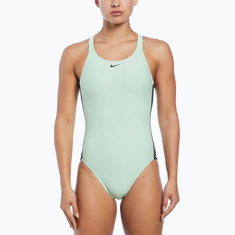 Strój pływacki jednoczęściowy damski Nike Logo Tape Fastback vapor green 5