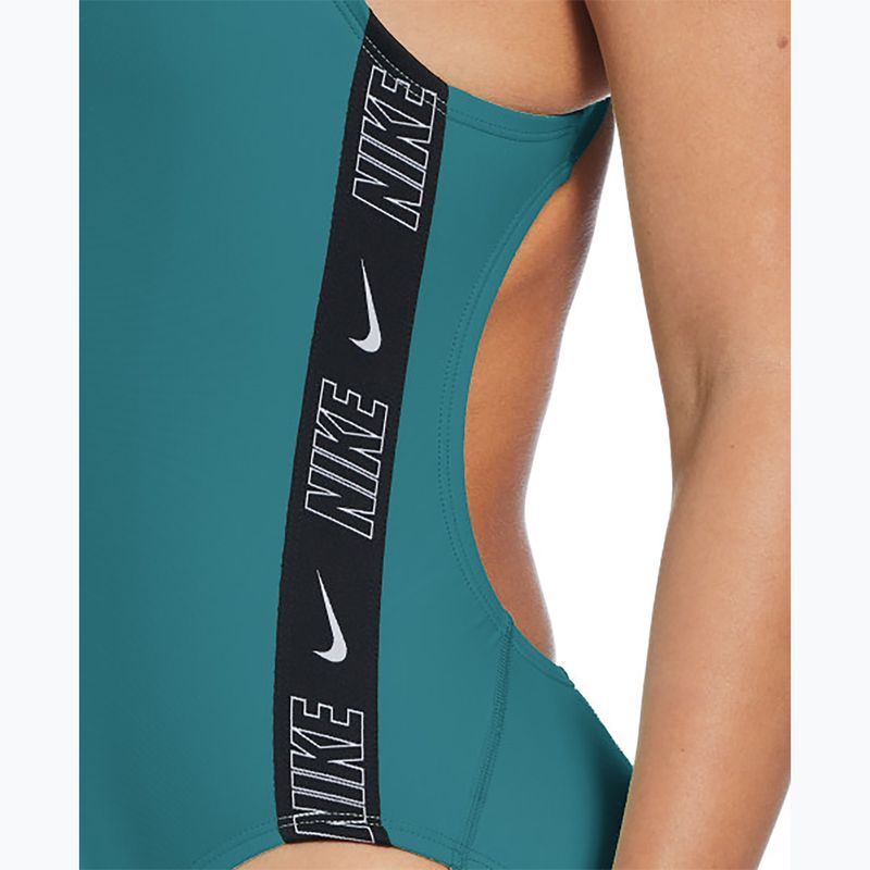 Strój pływacki jednoczęściowy damski Nike Logo Tape Fastback dusty cactus 7