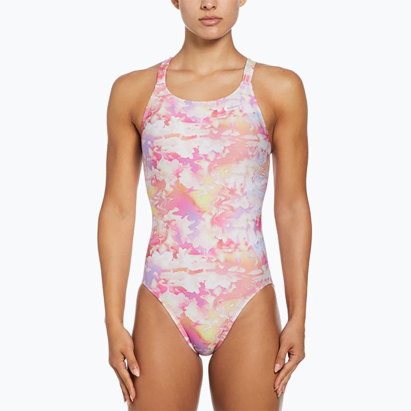 Strój pływacki jednoczęściowy damski Nike Hydrastrong Multi Print Fastback warm multi 4