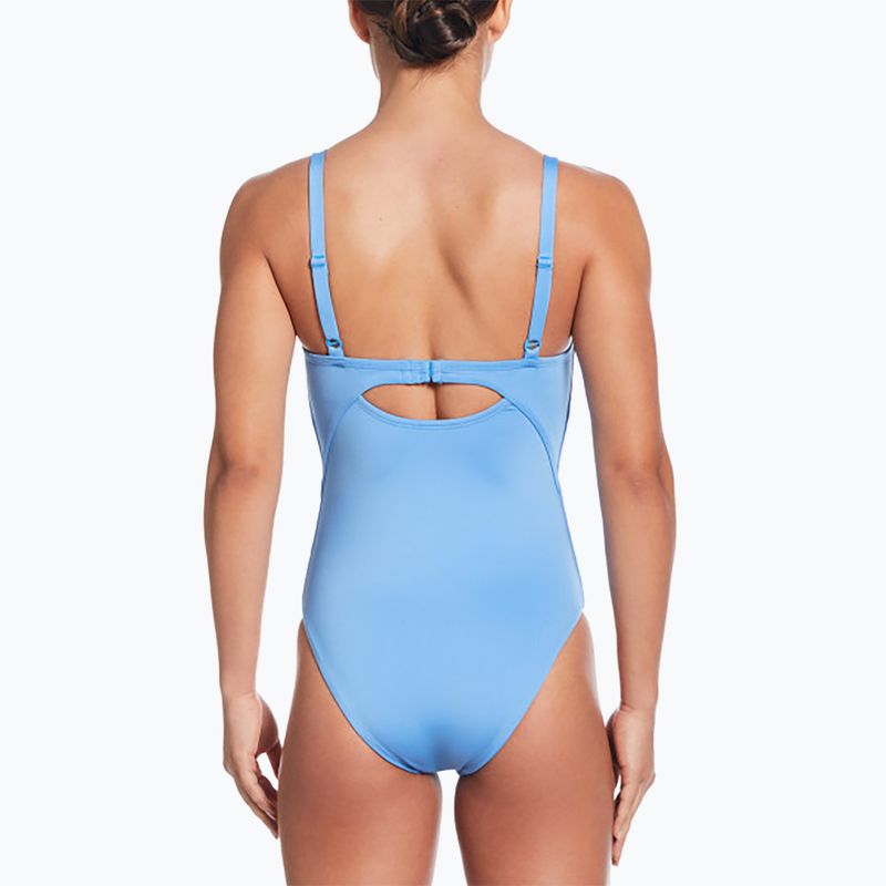 Strój pływacki jednoczęściowy damski Nike Essential V-Neck university blue 6