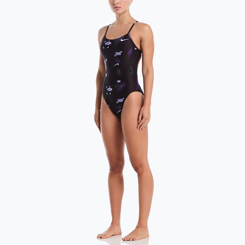 Strój pływacki jednoczęściowy damski Nike Hydrastrong Cutout purple 2
