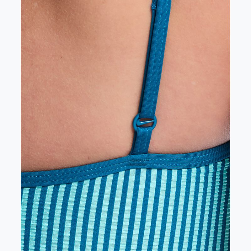 Strój pływacki jednoczęściowy damski Nike Ocean Bound Ripple Texture Square Neck bleached turquoise 4