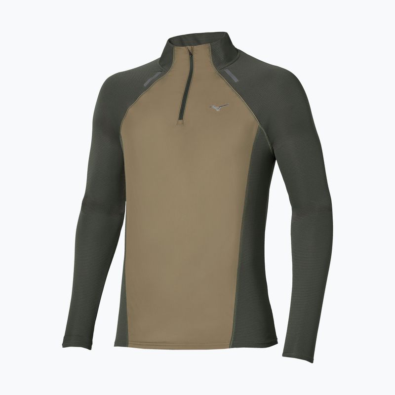 Longsleeve do biegania męski Mizuno Active Dryaeroflow Hybrid Long Sleeve Top Forest Night