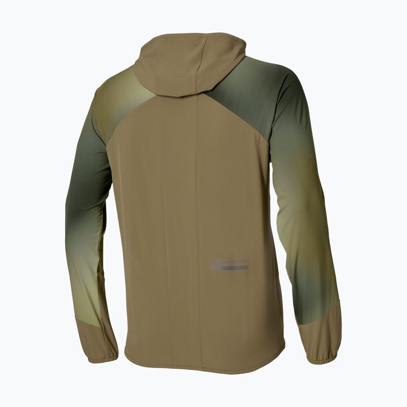 Kurtka do biegania męska Mizuno Active Alpha Hooded Jacket martini olive 2