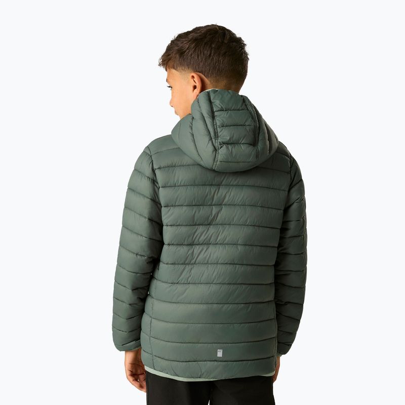 Kurtka puchowa dziecięca REGATTA Hooded Marizion dark forest green/wild lime 8