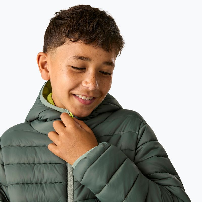 Kurtka puchowa dziecięca REGATTA Hooded Marizion dark forest green/wild lime 12