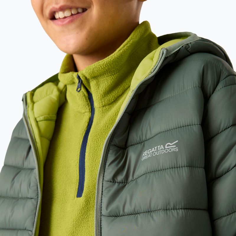 Kurtka puchowa dziecięca REGATTA Hooded Marizion dark forest green/wild lime 14