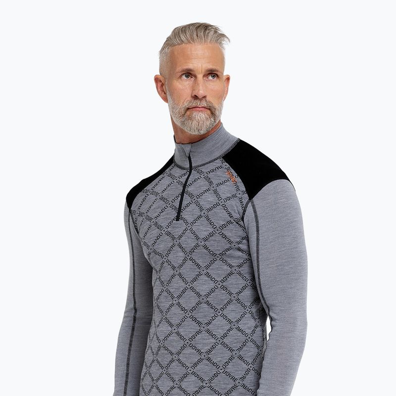 Bluza termoaktywna męska Dovre Half Zip Jacquard grey 3