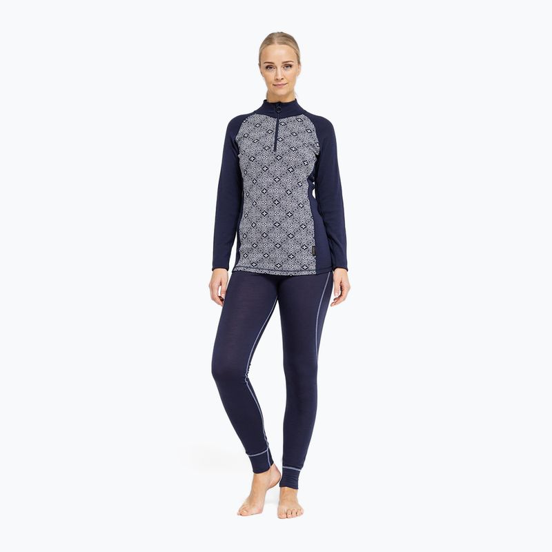 Bluza termoaktywna damska Dovre Wool Organic Half Zip navy 2