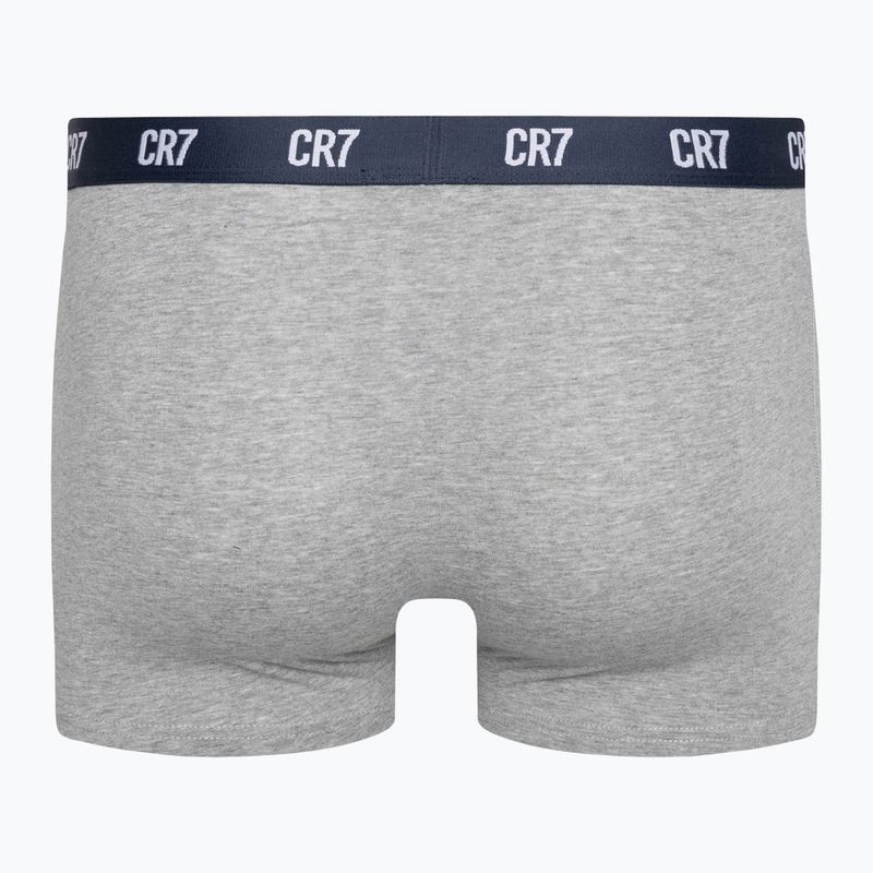 Bokserki męskie CR7 Basic Trunk 3 pary grey melange/ white/ navy 6