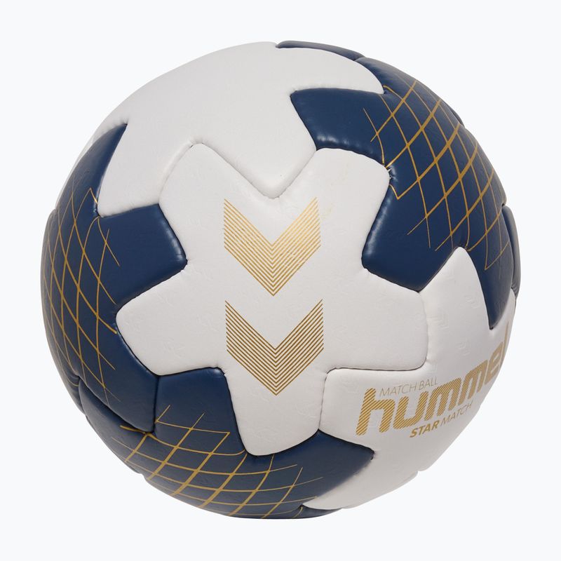 Piłka do piłki ręcznej Hummel Star Mach off white/marine/gold rozmiar 3 2