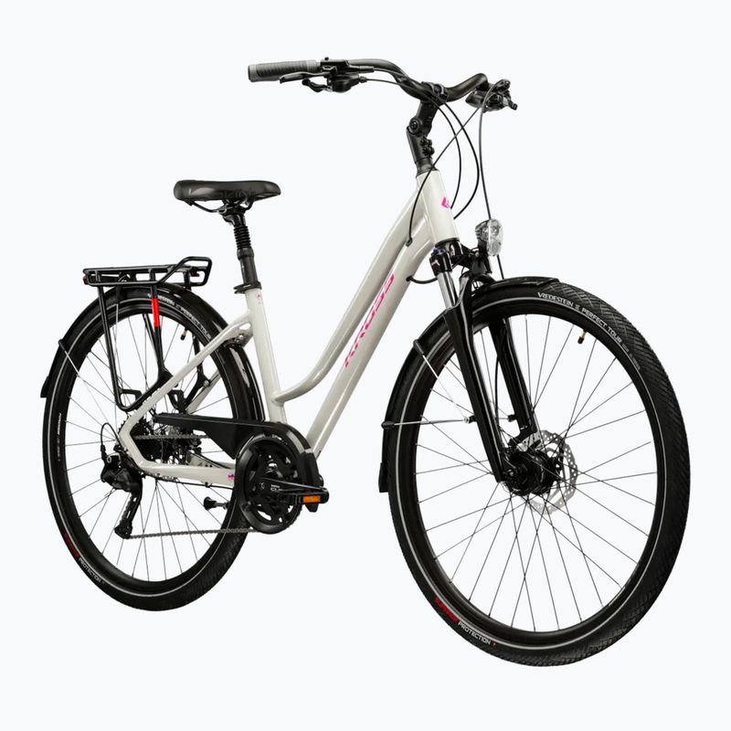 Rower trekkingowy damski KROSS Trans 5.0 W szary/różowy/połysk 2