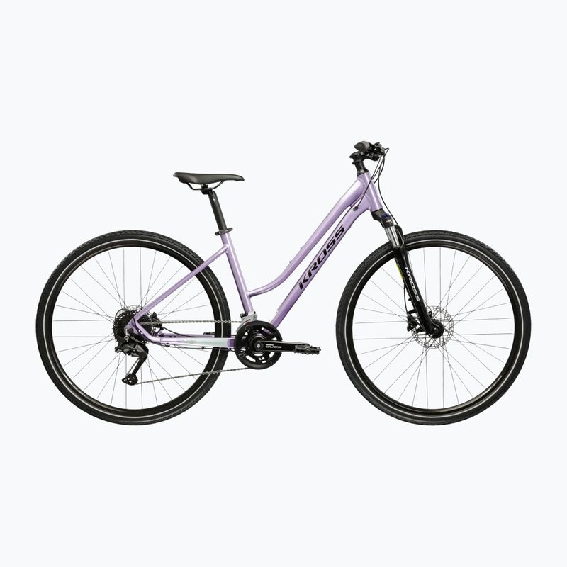 Rower crossowy damski KROSS Evado 5.0 W fioletowy/czarny/połysk