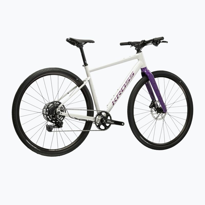 Rower gravelowy KROSS Esker 1.0 FL szary/fioletowy/połysk 3