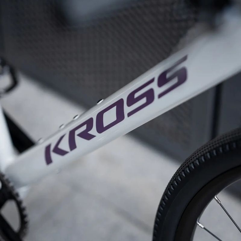 Rower gravelowy KROSS Esker 1.0 FL szary/fioletowy/połysk 14