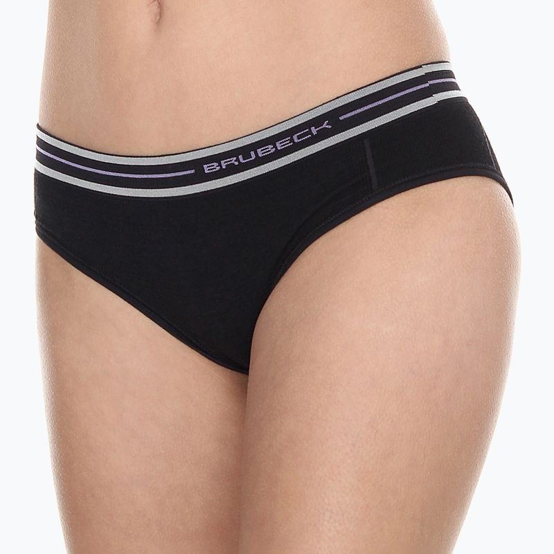 Majtki termoaktywne damskie Brubeck Hipster Merino Active Wool czarny 2