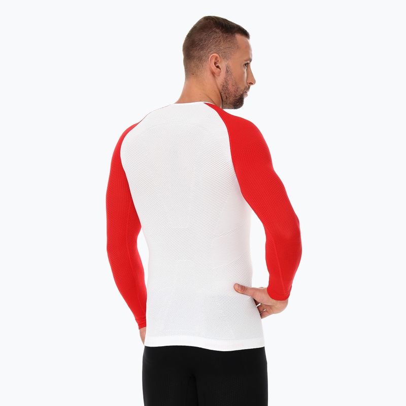 Bluza termoaktywna męska Brubeck 3D Husar Pro biały/czerwony 2