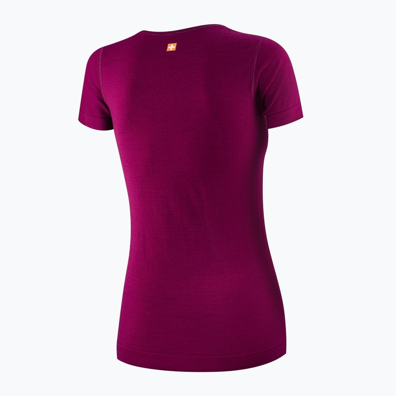 Koszulka termoaktywna damska Brubeck Outdoor Merino Wool Pro SS plum/mountain 3 4