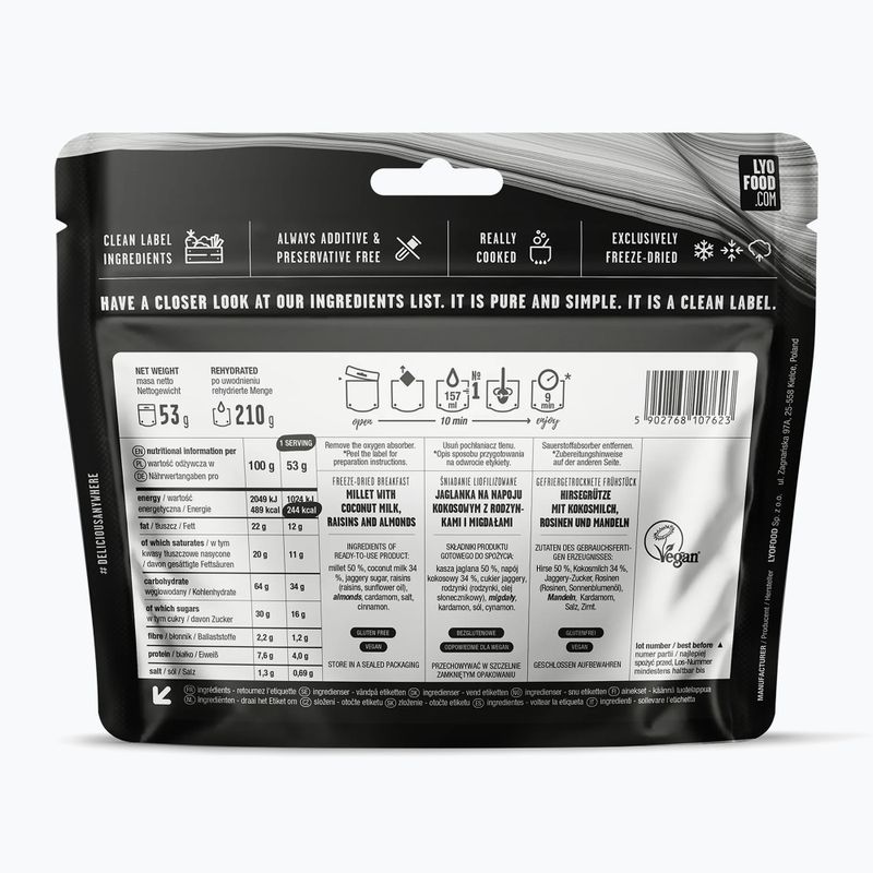 Żywność liofilizowana LYOFOOD Jaglanka na napoju kokosowym 53 g 2