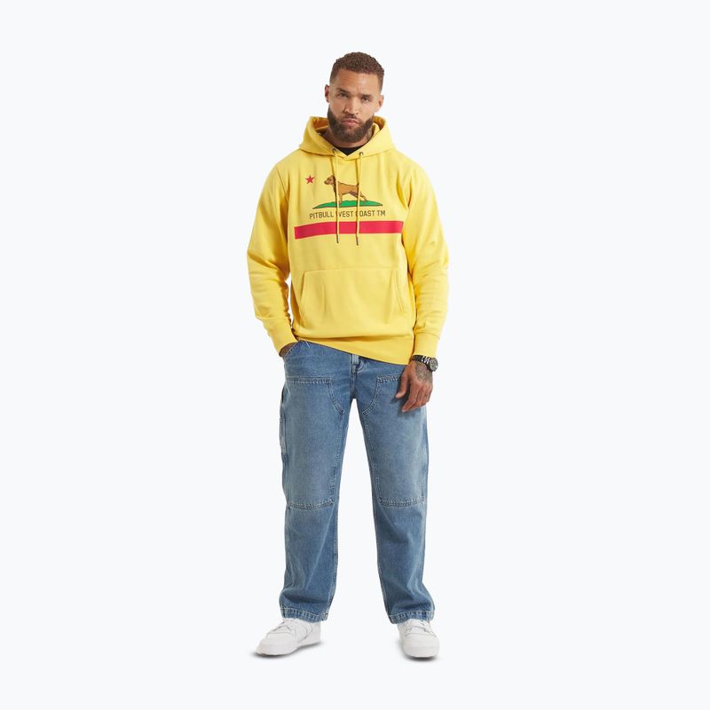 Bluza męska Pitbull California Flag Hooded Sweatshirt washed yellow 2
