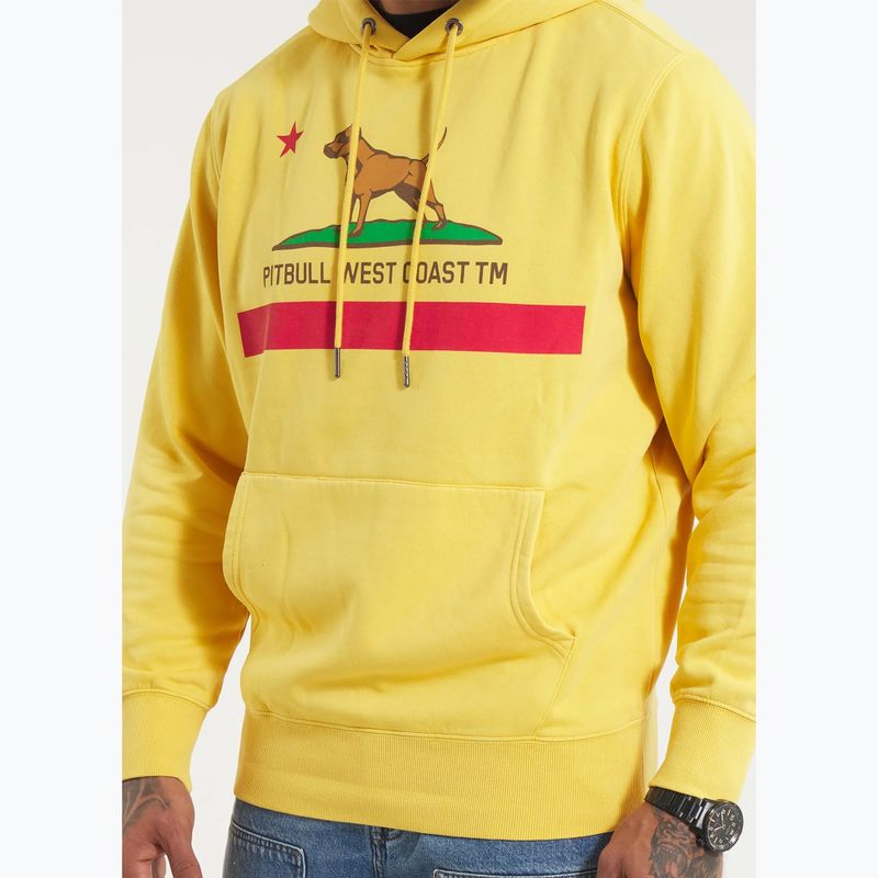 Bluza męska Pitbull California Flag Hooded Sweatshirt washed yellow 5