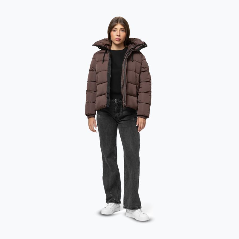 Kurtka zimowa damska Pitbull Amalia Padded Hooded dark chocolate 2