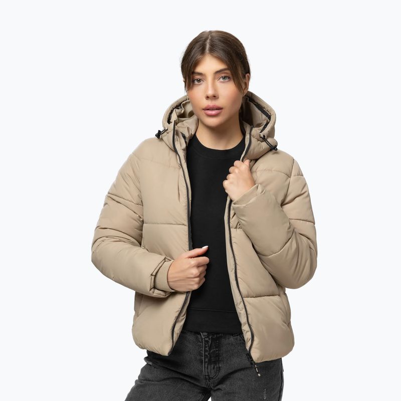 Kurtka zimowa damska Pitbull Vista Quilted Hooded dark sand 6