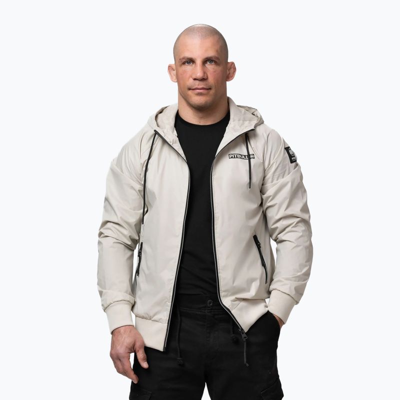 Kurtka męska Pitbull Athletic Logo Nylon Hooded light sand