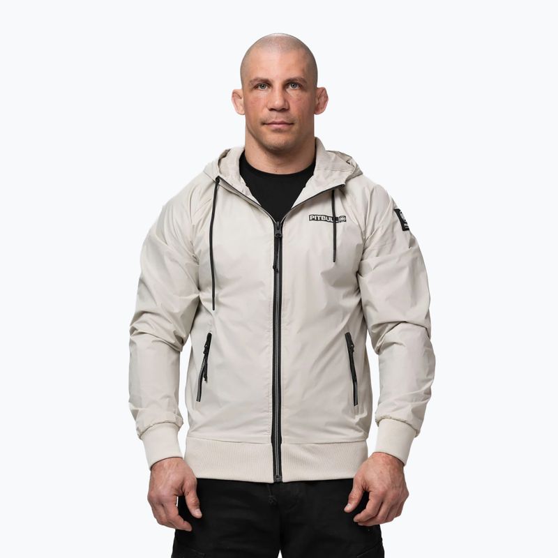 Kurtka męska Pitbull Athletic Logo Nylon Hooded light sand 4