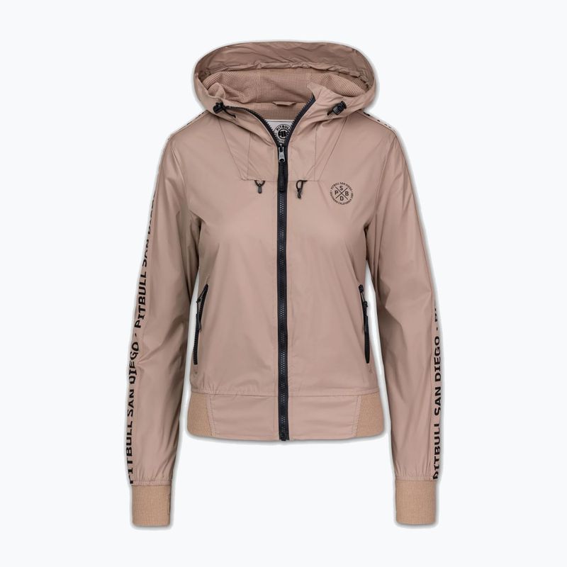 Kurtka damska Pitbull Aaricia Stripes Nylon Hooded dark sand 3