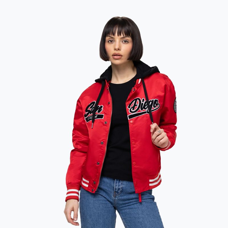Kurtka damska Pitbull Angela San Diego Hooded Varsity fluo/red 4