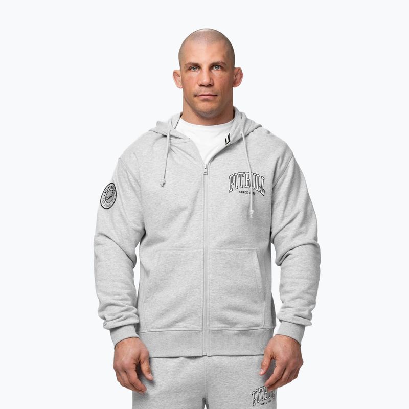 Bluza męska Pitbull Badger Hooded Zip grey/melange