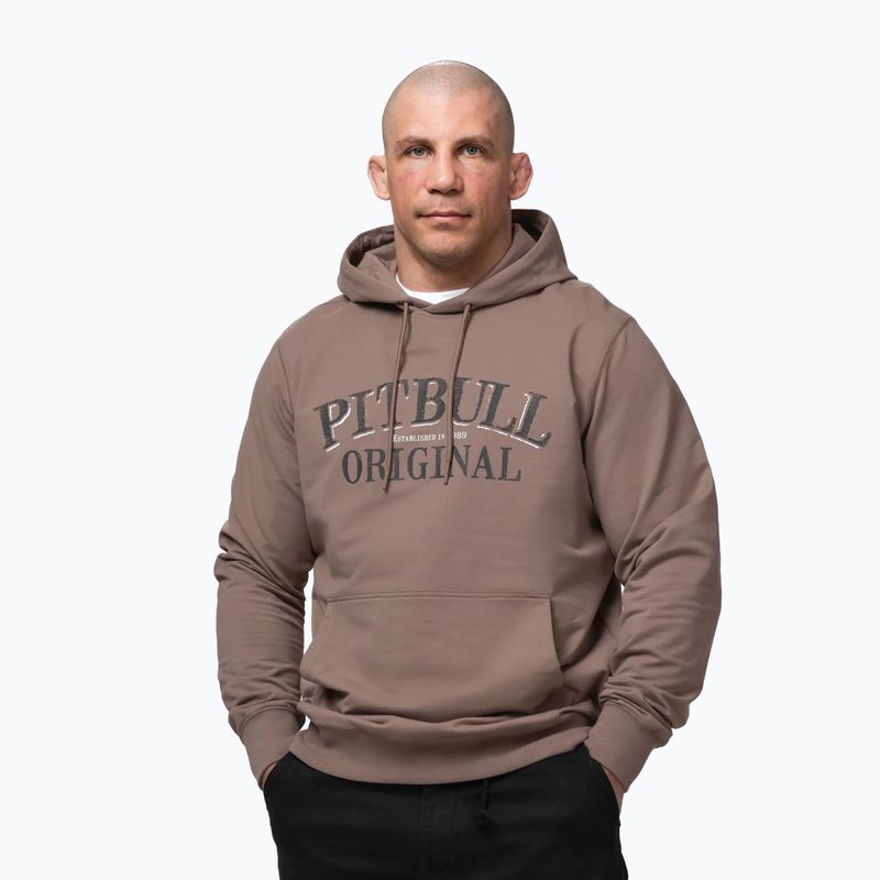 Bluza męska Pitbull Midnight Sweatshirt Hooded brown savana