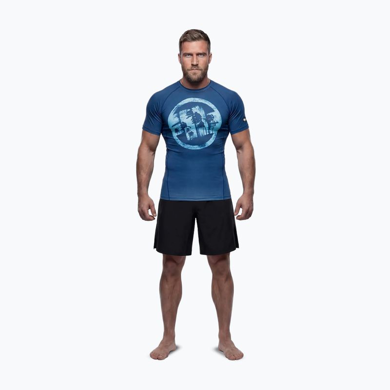 Koszulka męska Pitbull Rashguard Logo Palms blue 2