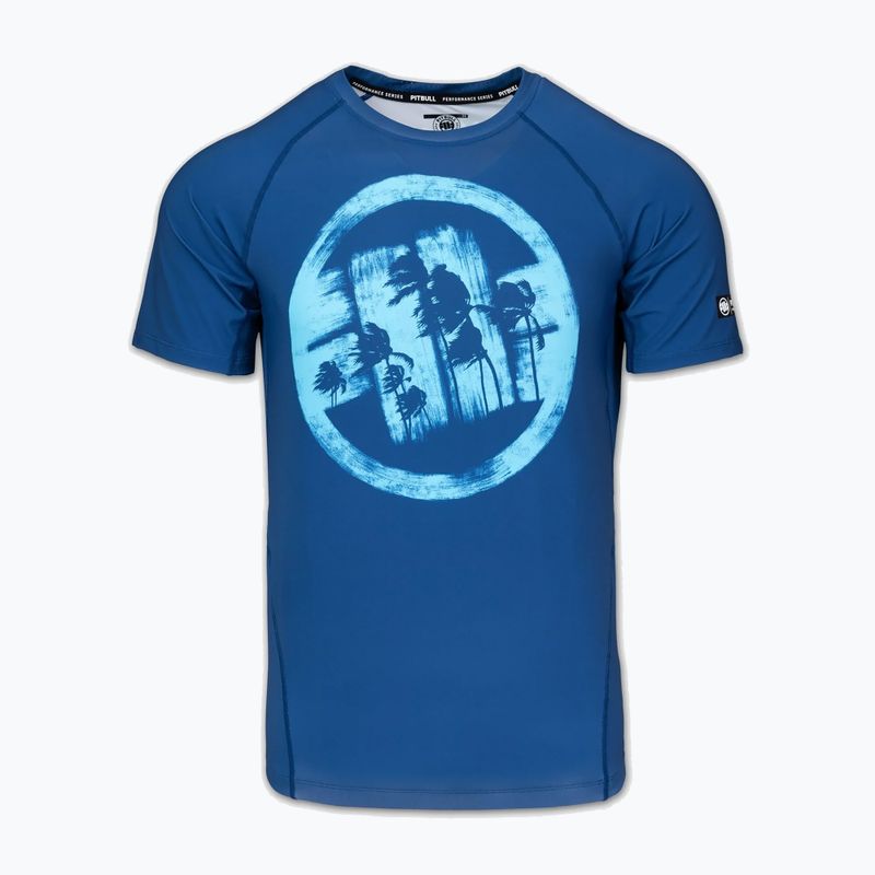 Koszulka męska Pitbull Rashguard Logo Palms blue 3