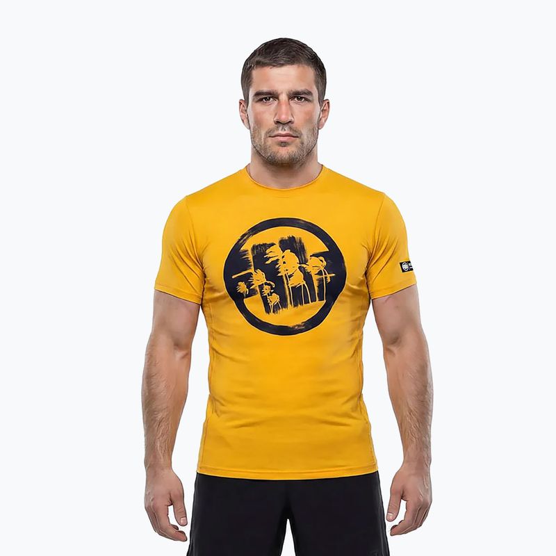 Koszulka męska Pitbull Logo Palms mesh yellow