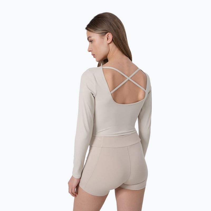 Top do jogi damski 4F TSDL019 LS beige 2