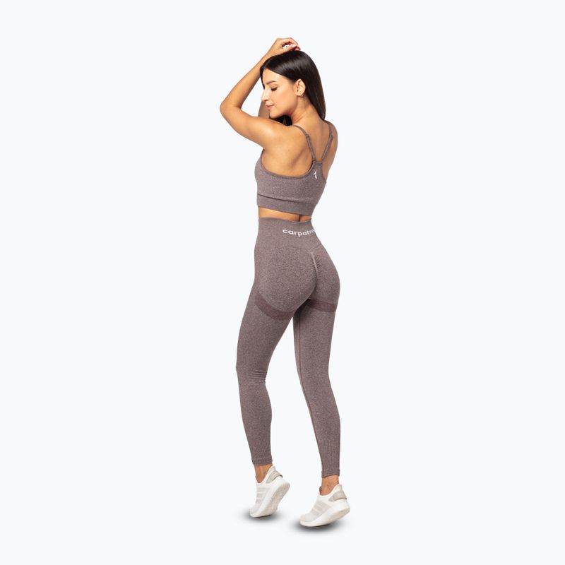 Legginsy treningowe damskie Carpatree Allure Seamless brown melange (pepper corn) 3