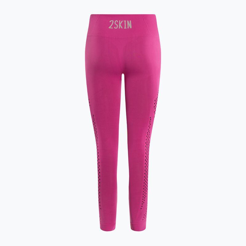 Legginsy treningowe damskie 2skin Power Seamless Fuchsia 2